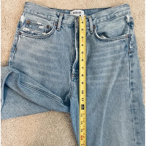 Agolde 90s Jeans Women's Sz 27 High Rise Straight Leg Denim Organic Cotton Pants - Picture 10 of 12